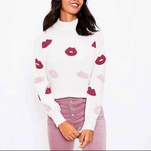 Ann Taylor LOFT kiss lip mock neck sweater